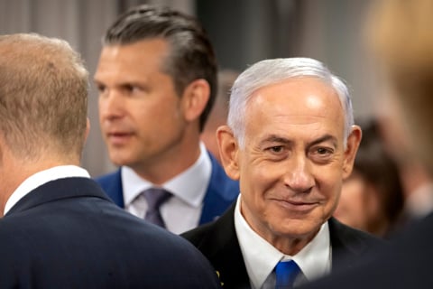 ראש הממשלה בנימין נתניהו עם שר ההגנה האמריקני פיט הגסת', יולי 2025