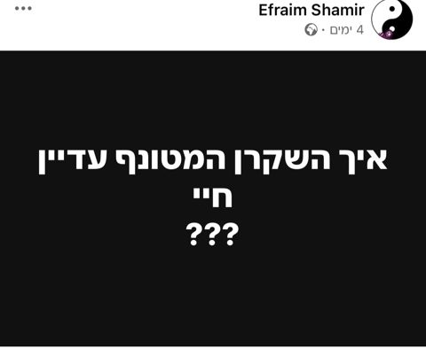 הפוסט שפרסם אפרים שמיר