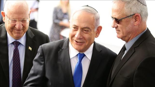 גנץ, נתניהו וריבלין