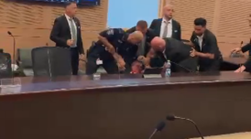 אח החטוף בשבי חמאס - הוצא באלימות מהדיון בכנסת