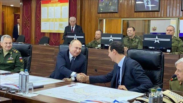 פוטין ואסד בפגישה בסוריה, ינואר 2020
