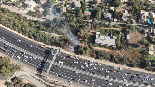  רכב עלה באש בכביש 1, אוגוסט 2024
