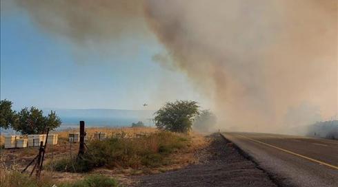 שריפה גדולה בגולן: האש מתפשטת לכיוון שמורת נחל יהודיה