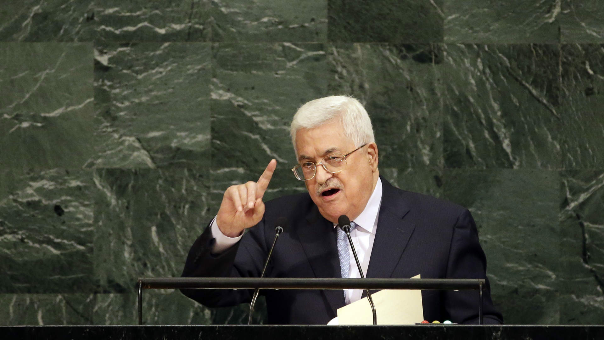 יו"ר הרשות, מחמוס עבאס, בנאומו בעצרת האו"ם, 20 בספ