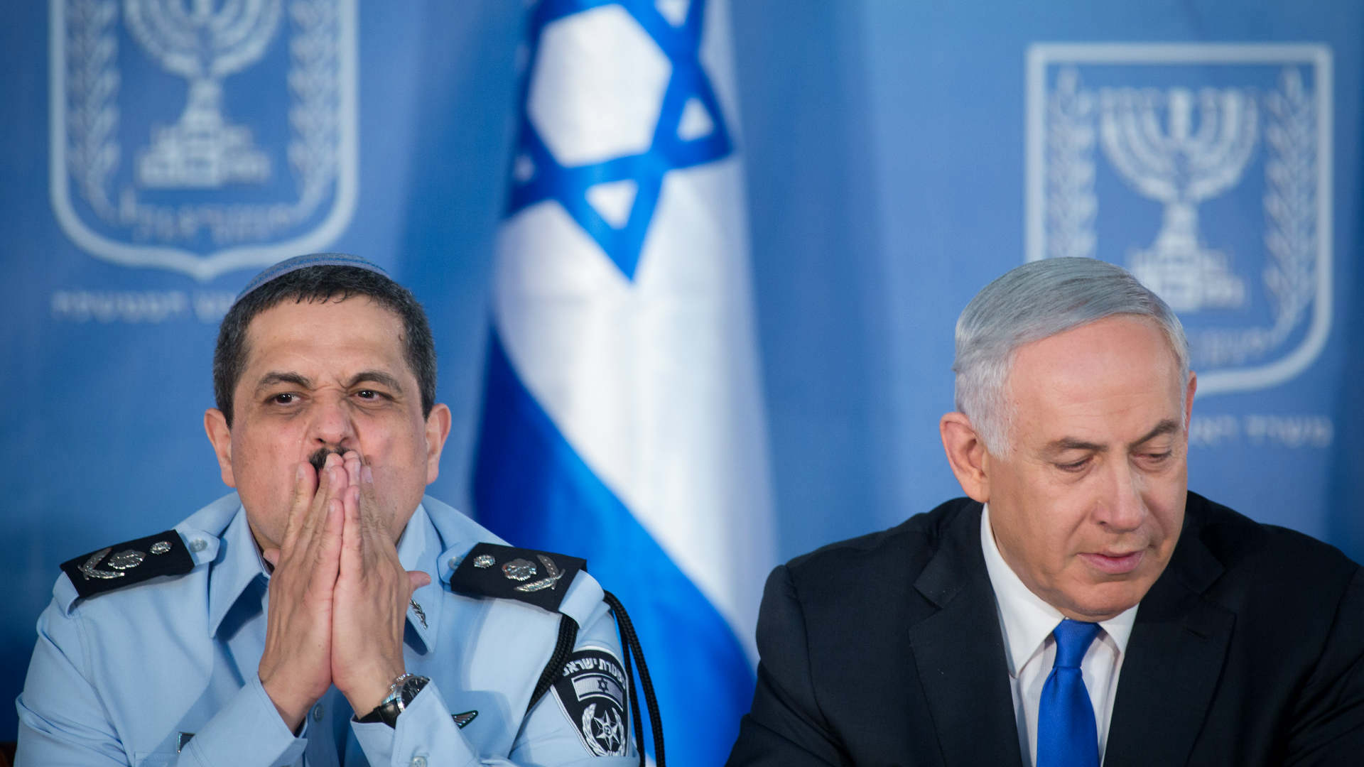 ראש הממשלה בנימין נתניהו עם המפכ"ל רוני אלשיך