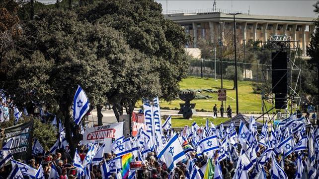 הפגנה נגד הרפורמה המשפטית בירושלים