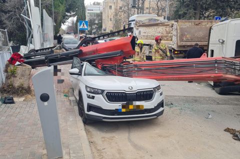 זירת קריסת המנוף בירושלים