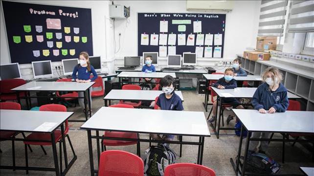 ילדי בית ספר יסודי בירושלים עם החזרה ללימודים, 3 במאי 2020