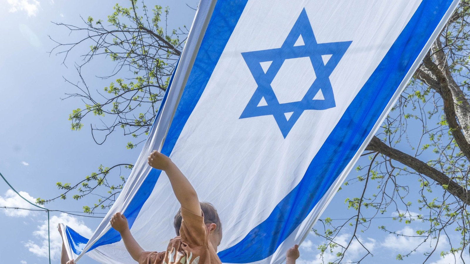 ילד מחזיק בדגל ישראל