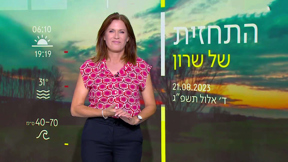 התחזית 21.08.23: התחממות בשלישי ורביעי - הקלה לקראת סוף השבוע