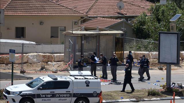 זירת פיגוע הדקירה בכפר סבר ביום הזיכרון 28.04.20