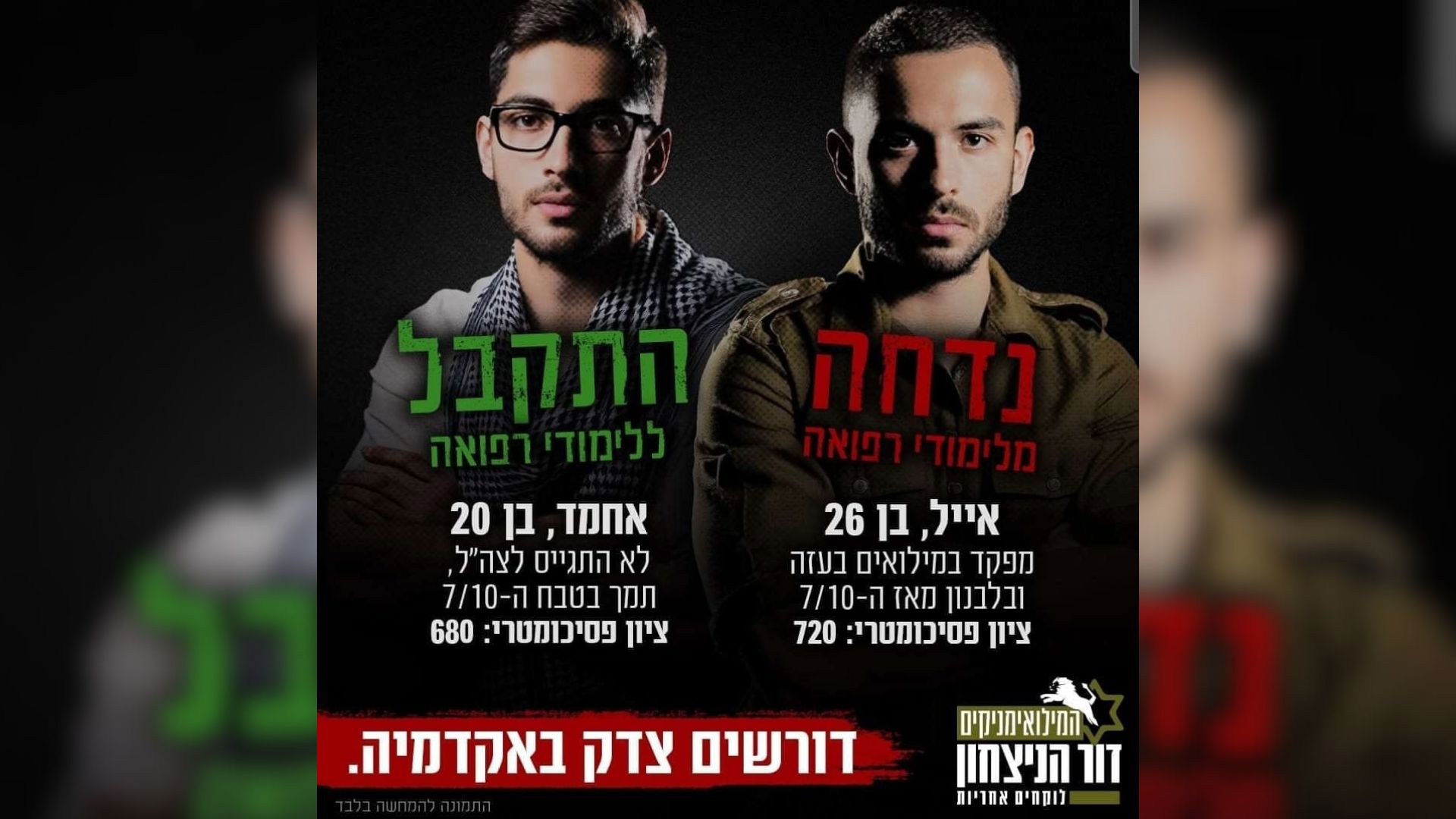 קמפיין דורשים צדק באקדמיה