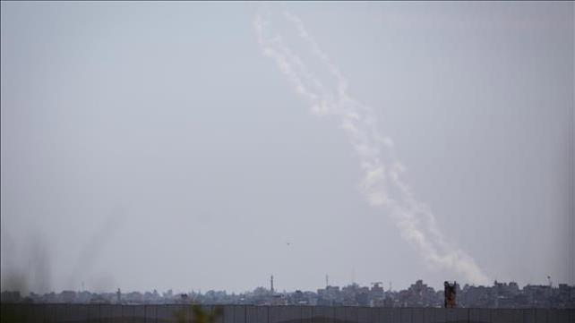 ירי רקטות מעזה לעוטף עזה, מבט מנתיב העשרה. מאי 2019