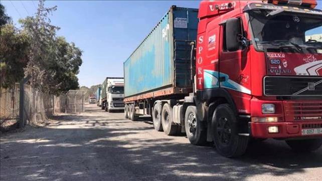 המשאיות עם הציוד הרפואי שנכנסו לרצועת עזה דרך מעבר ארז, 24.09.19