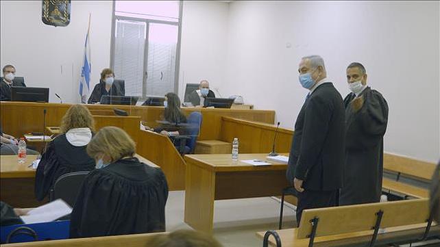 משפט נתניהו, ביבי באולם בית המשפט המחוזי ירושלים 24.5.20