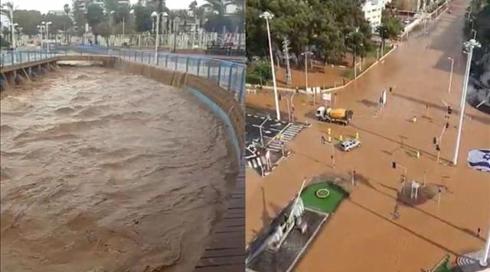 כבישים בנהריה ובסביבתה נחסמו בשל הצפות | תחזית מזג האוויר