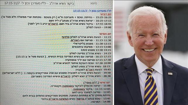 לו"ז הביקור של ביידן 11.07.22