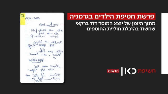 מסמך מפרשת חטיפת הילדים בגרמניה