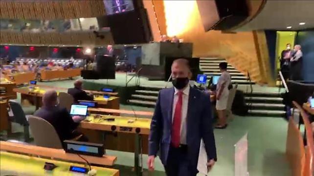 ארדן עוזב את הדיון באו"ם בזמן הנאום של שר החוץ הפלסטיני 20.05.21