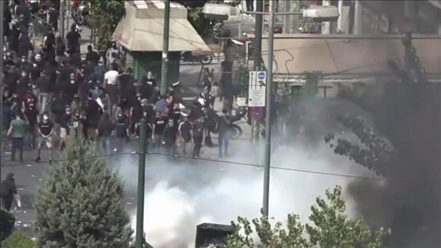 מהומות באתונה לאחר שמפלגה הניאו-נאצית הוכרזה ארגון פשע, 07.10.20