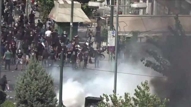 מהומות באתונה לאחר שמפלגה הניאו-נאצית הוכרזה ארגון פשע, 07.10.20