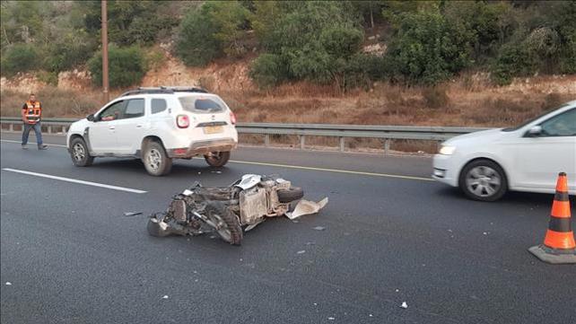 תאונה, תאונת דרכים, אופנוע, כביש 1, 26.9.19
