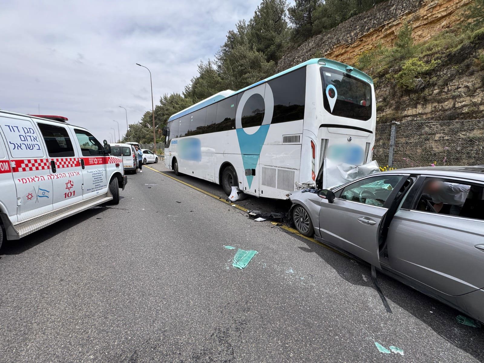זירת התאונה בכביש 1