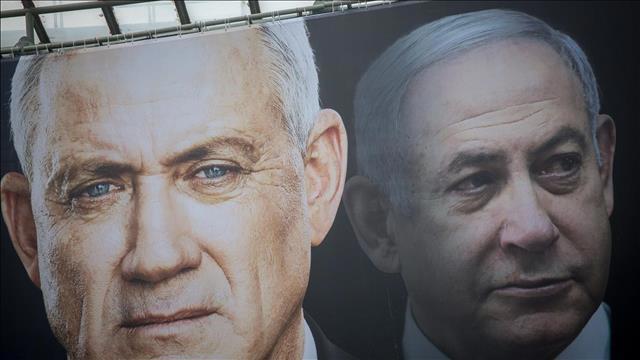בנימין נתניהו ובני גנץ שלט חוצות