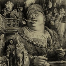 The giant Gargantua, engraving by Gustave Doré.