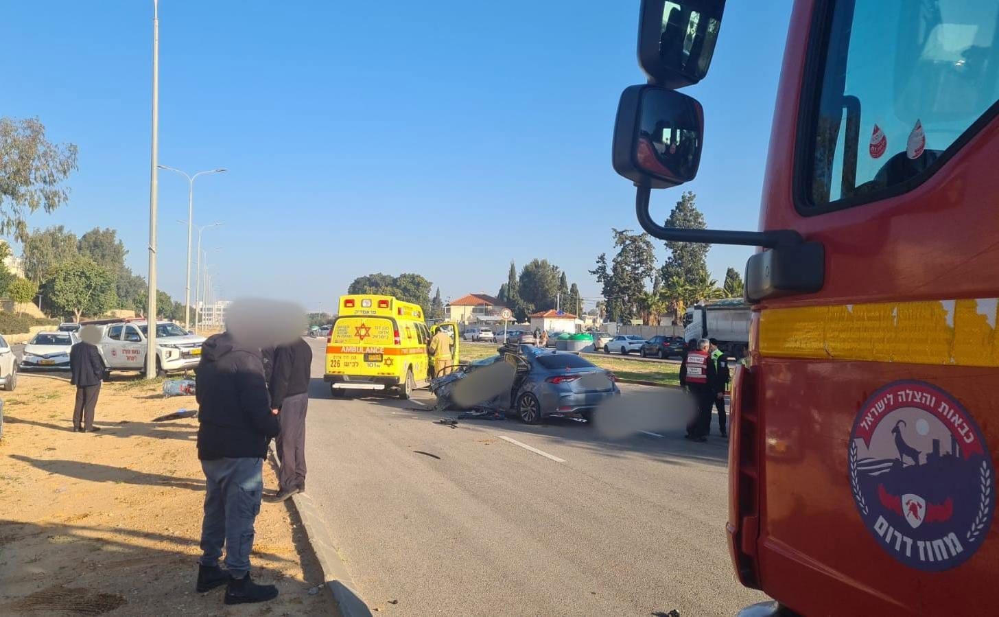 זירת התאונה באשדוד