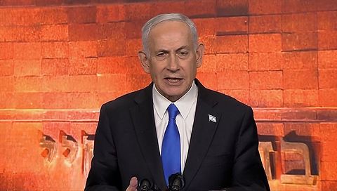 ראש הממשלה בנימין נתניהו בטקס יום השואה ביד ושם, אפריל 2026