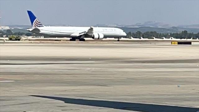 מטוס יונייטד איירליינס שנחת בשלום בנתבג 29.09