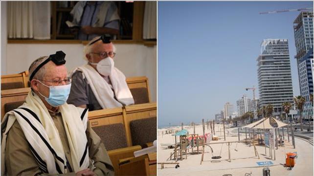 מתפללים בבית הכנתס וחוף הים ריק - הקלות חדשות 20.05.02