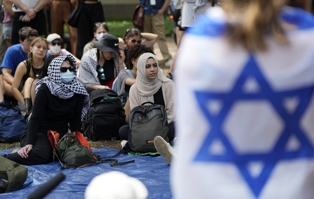הפגנה פרו פלסטינית באוניברסיטת טקסס, אפריל 2024