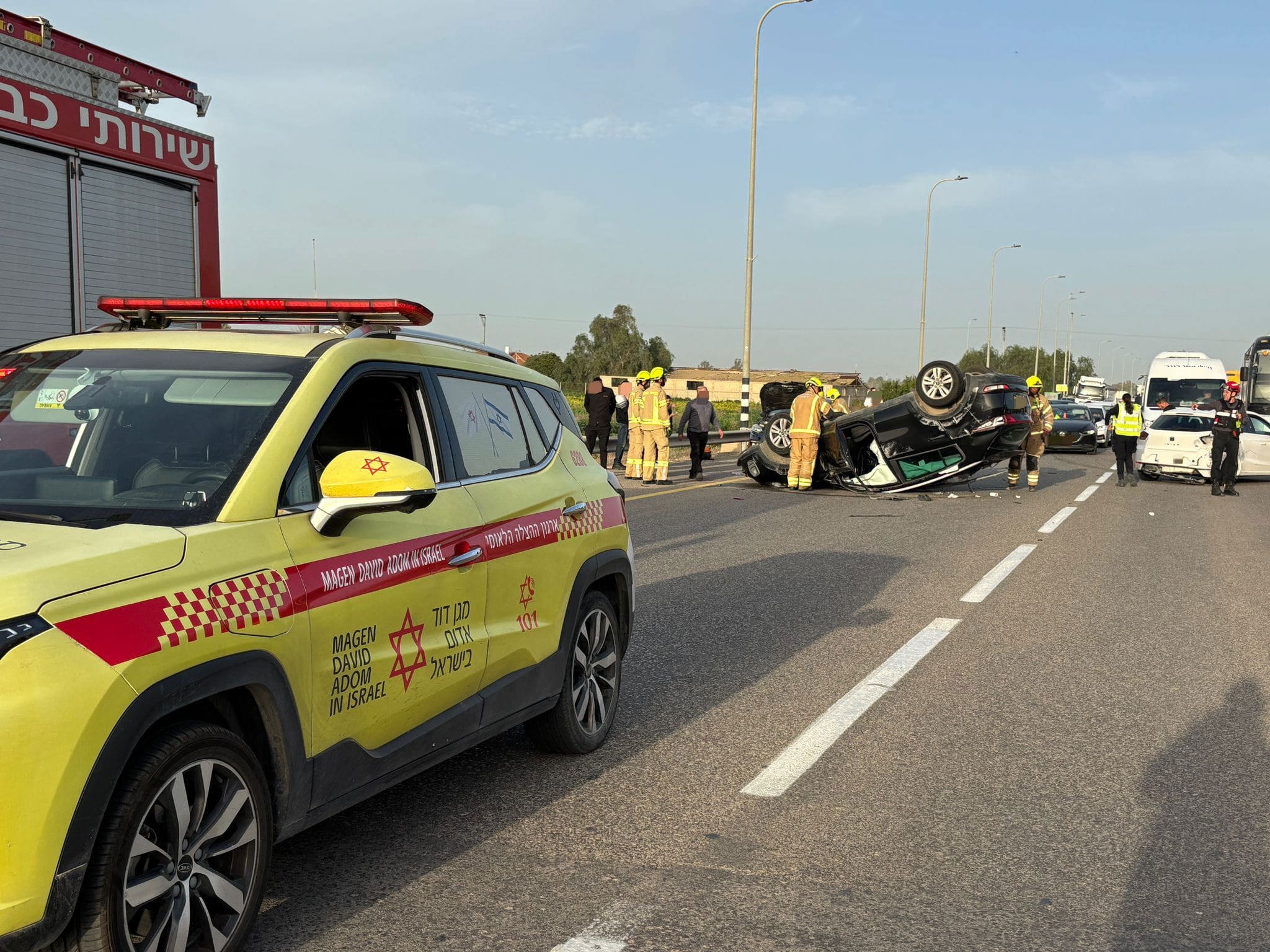 זירת התאונה בכביש 241 סמוך לצומת גילת
