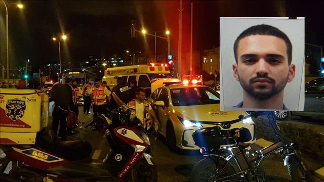 זירת תאונת הפגע וברח בירושלים והנהג החשוד 