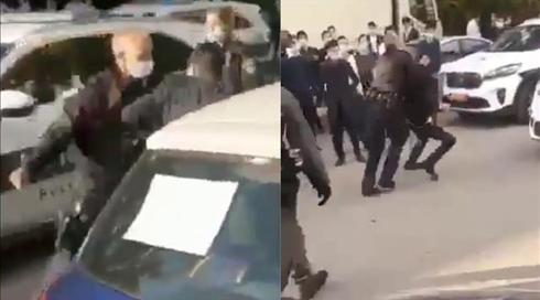 תיעוד: שוטר היכה צעיר בפינוי התקהלות בישיבה בירושלים