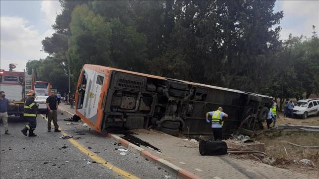 אוטובוס התהפך בצומת כברי