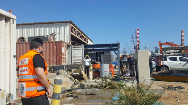 אתר בנייה בחיפה בו נהרג פועל (צילום: איחוד הצלה כר