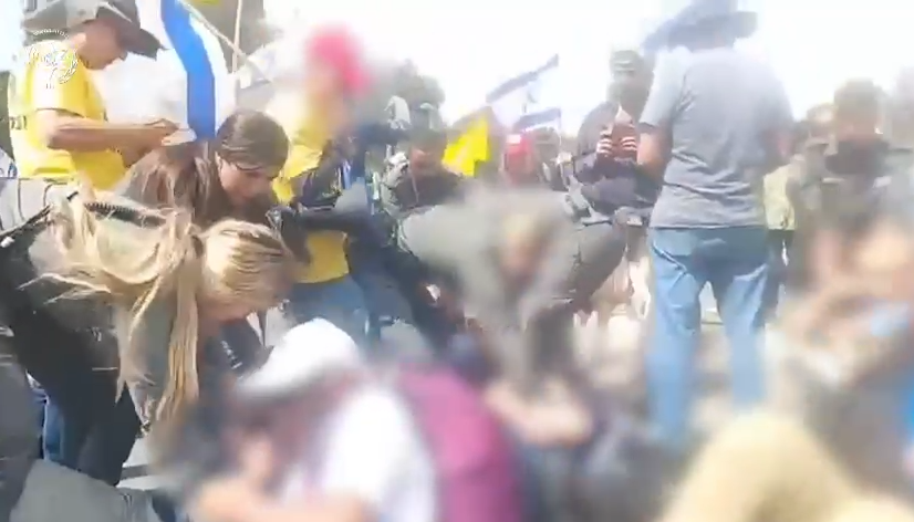 מפגין מטריד מינית לוחמת מג"ב