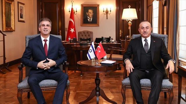 שר החוץ אלי כהן לצד שר החוץ הטורקי צ'בושאולו 14.02.23