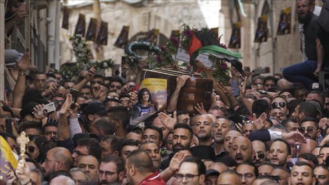 הלוויית עיתונאית אל ג'זירה, שירין אבו עאקלה, בירושלים 14.05.22