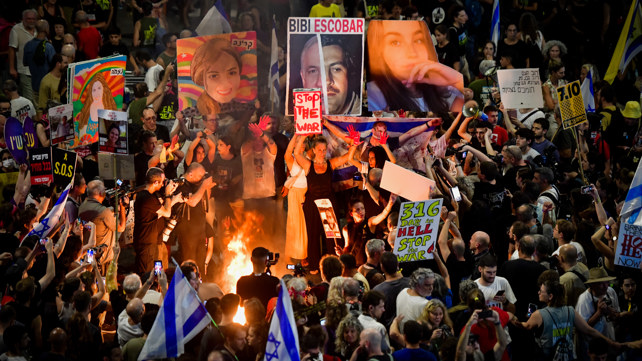 הפגנה בתל אביב לשחרור חטופים 