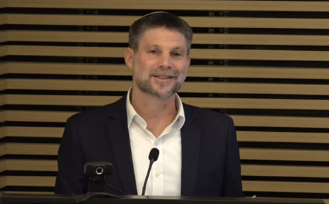 שר האוצר בצלאל סמוטריץ' במסיבת עיתונאים בנושא מתווה הפיצויים. 11.03.26