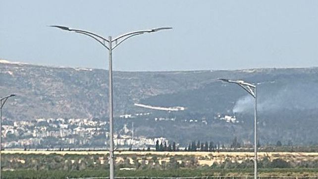 העשן שעלה מזירת פגיעת הכטב"ם