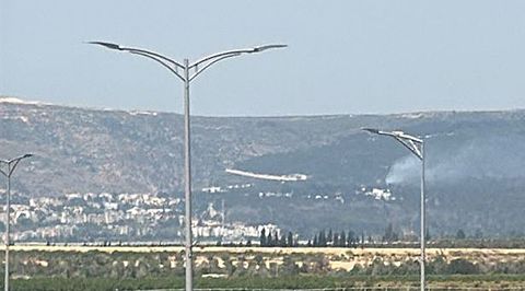 העשן שעלה מזירת פגיעת הכטב