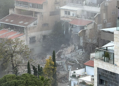 הרס בזירת נפילה בחיפה