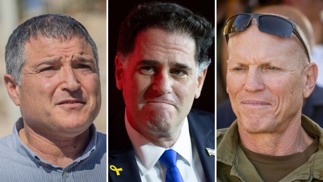 אלוף במיל' ניצן אלון, השר רון דרמר, ראש השב"כ דוד זיני