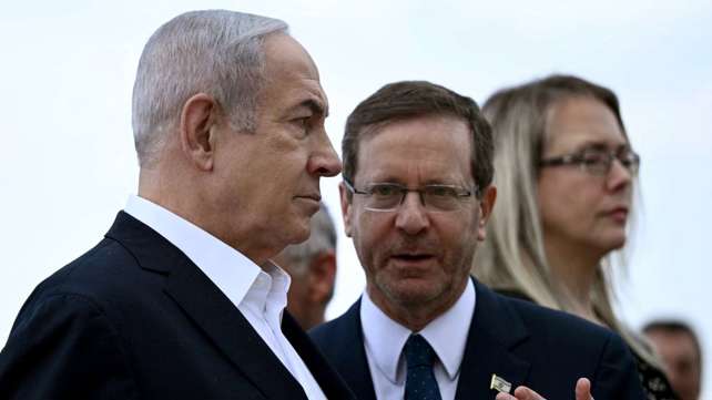 נשיא המדינה יצחק הרצוג וראש הממשלה בנימין נתניהו, אוקטובר 2023