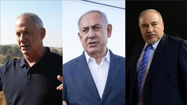 בנימין נתניהו, אביגדור ליברמן, בני גנץ